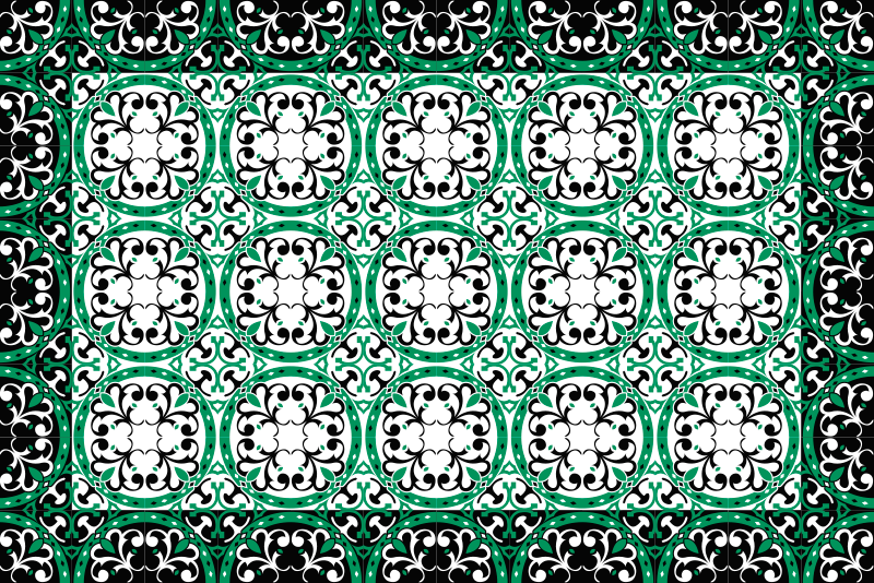 Vakkert mosaikk vinyl stue teppe - Tenstickers