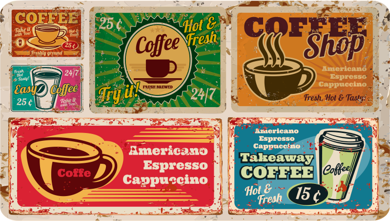 Amerikanske vinyltepper i vintage kaffe - Tenstickers