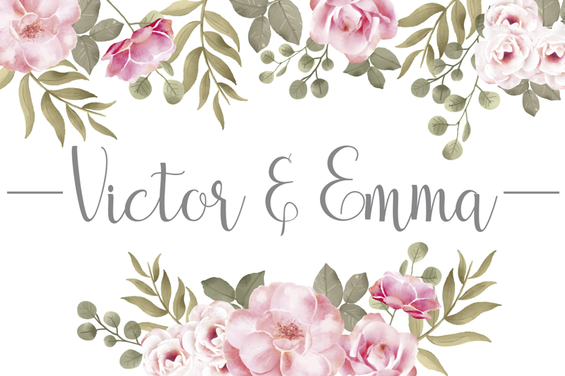 Personnalisert blomsternavn vinylteppe - Tenstickers