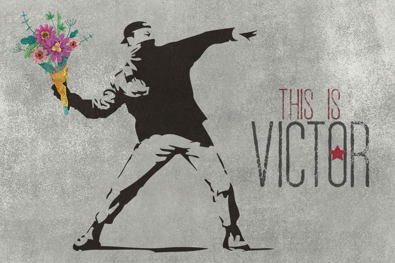 Personlig bukett vinyl teppe med navn - Tenstickers