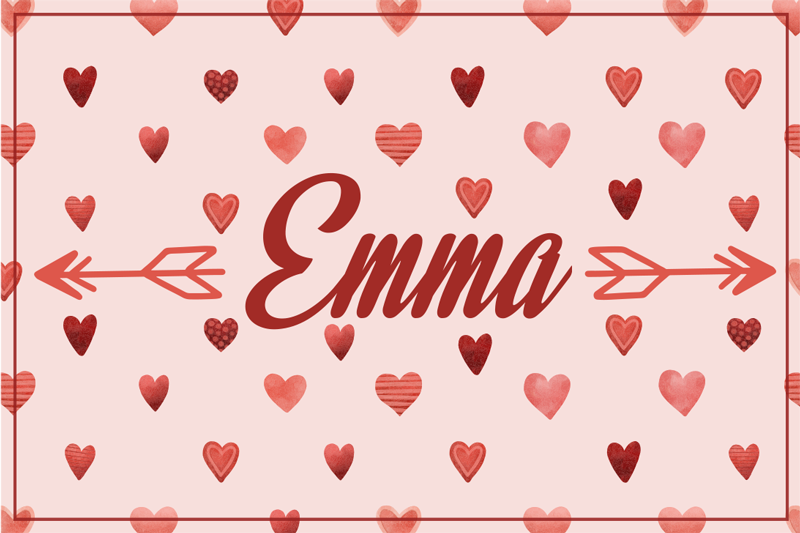 Personlig hjerte barn vinyl teppe med navn - Tenstickers