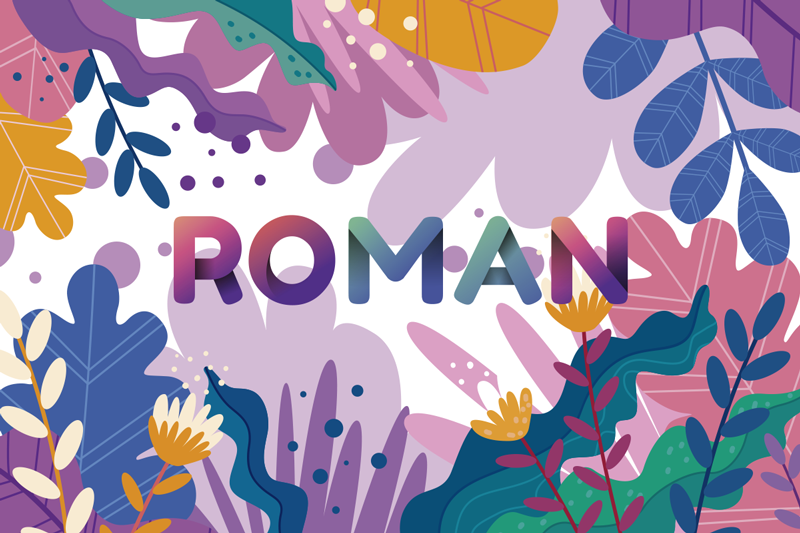 Fantastisk vinylteppe med tropiske blomster med navn - Tenstickers