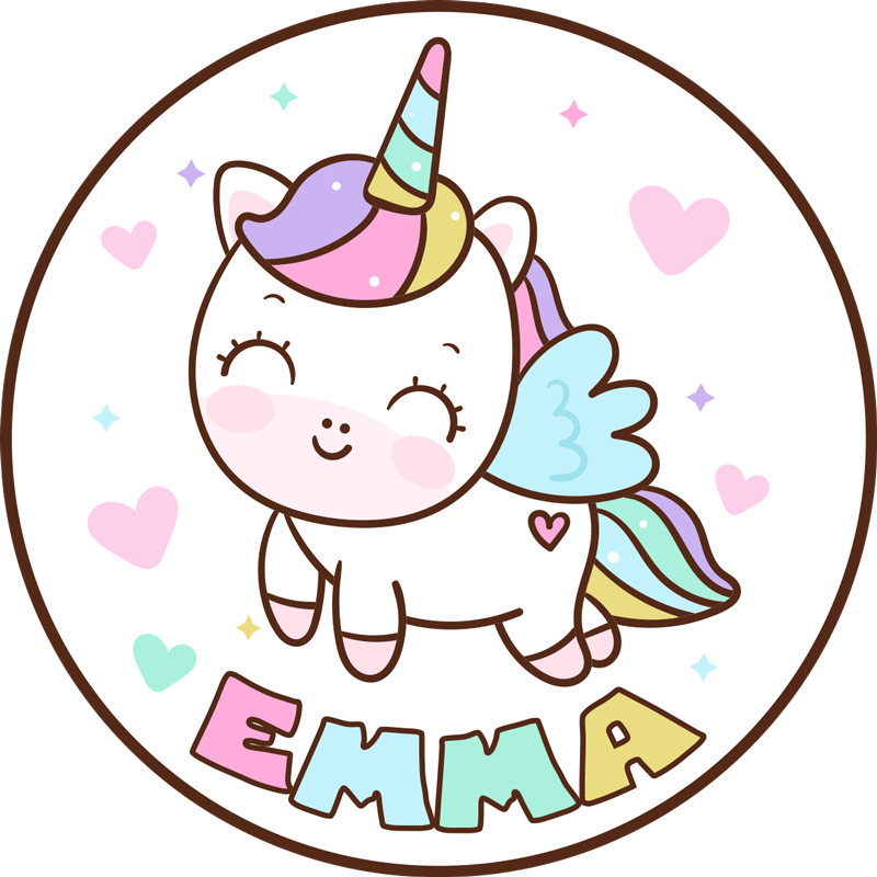 Fabelaktig unicorn jente vinyl teppe med navn - Tenstickers