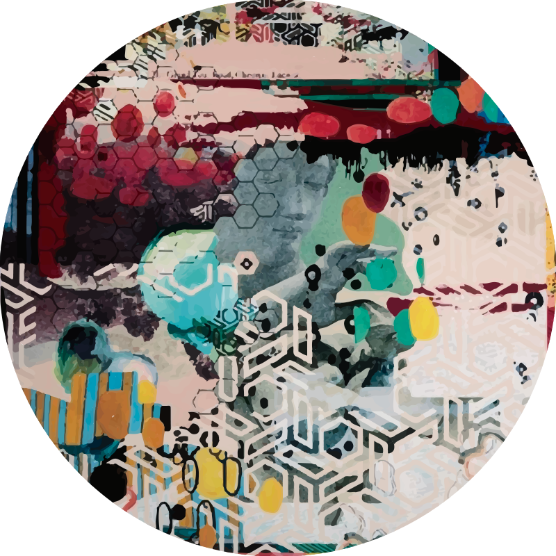 Blanding av urban kunst moderne vinylteppe - Tenstickers