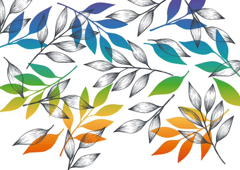 Botaniske mønstre vinyl teppe blomster og planter - Tenstickers