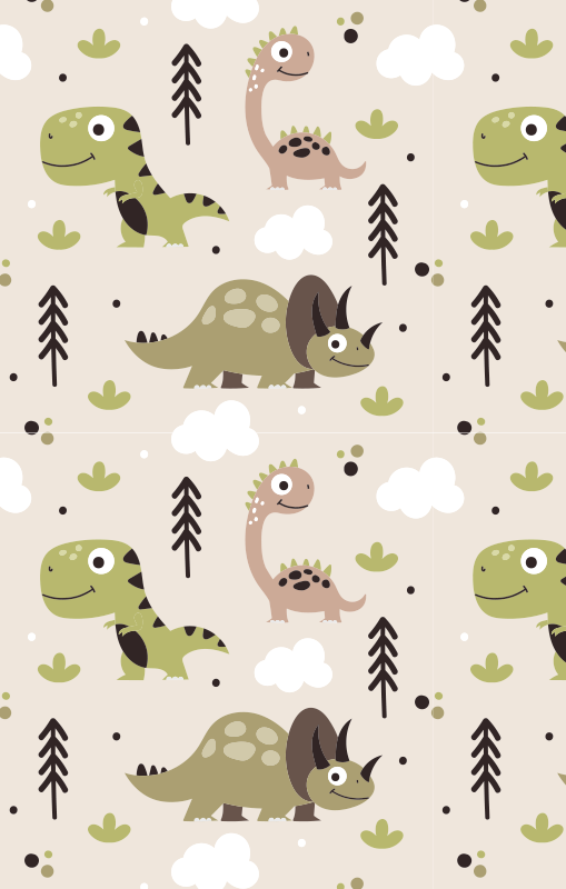 Dinosaur barn vinyl teppe - Tenstickers