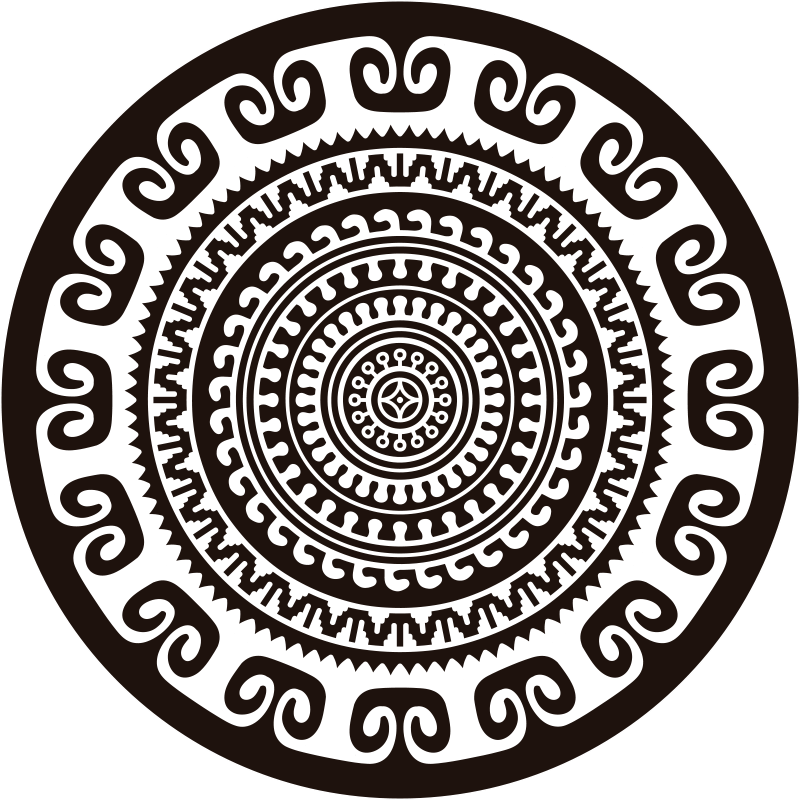 Svart og hvitt mandala soverom vinylteppe - Tenstickers