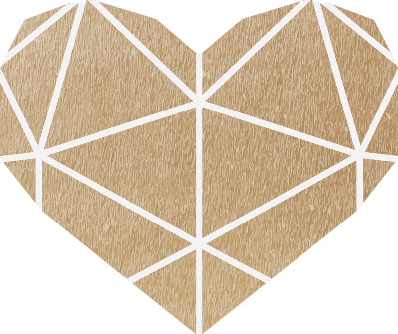 Beige hjerte geometrisk vinylteppe - Tenstickers