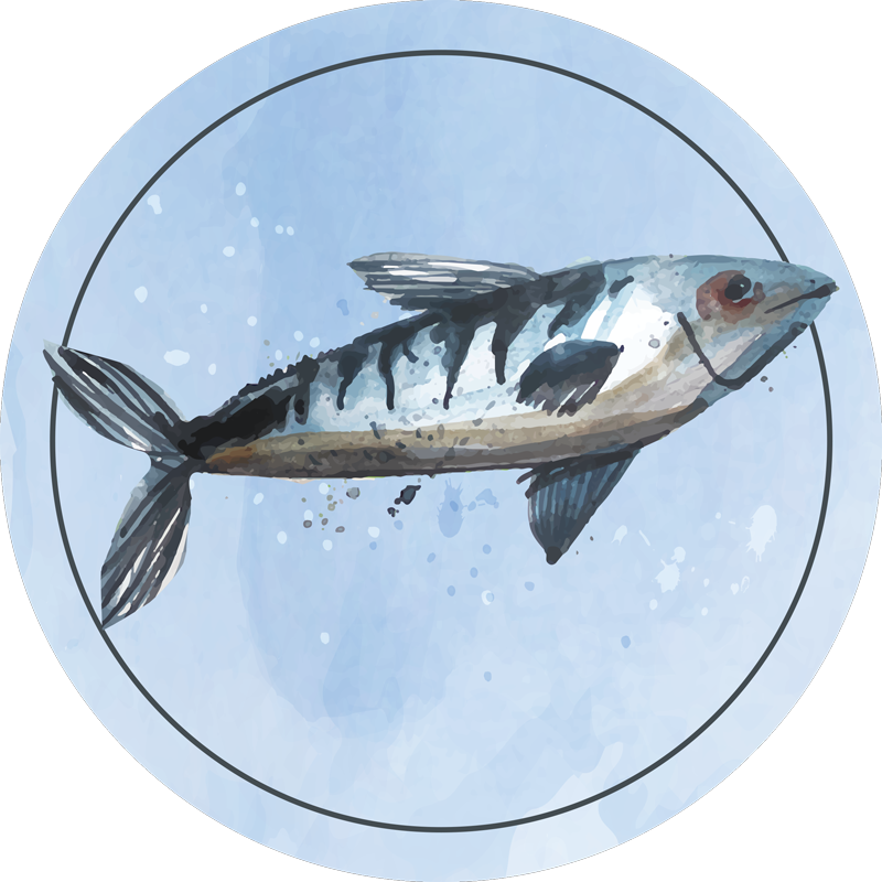 Abstrakt sjømat animalsk vinylteppe - Tenstickers