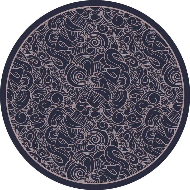 Abstrakt paisley vinyl stue teppe - Tenstickers
