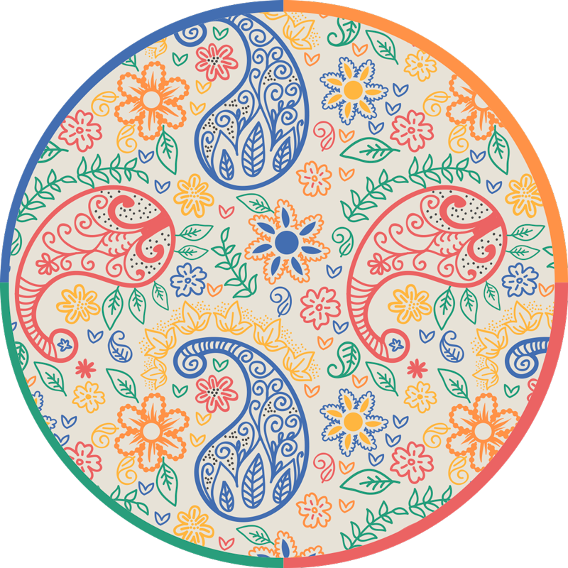 Fargerikt paisley vinyl soverom teppe - Tenstickers