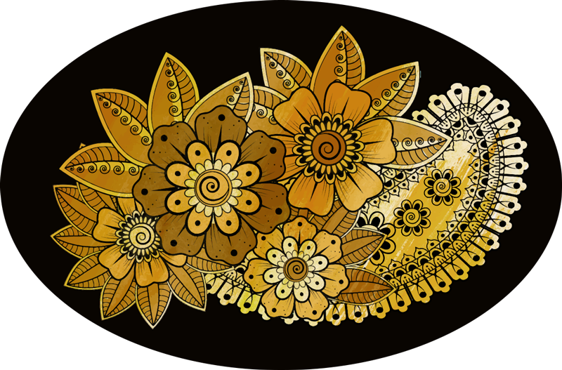 Paisley indisk stil vinyl stue teppe - Tenstickers