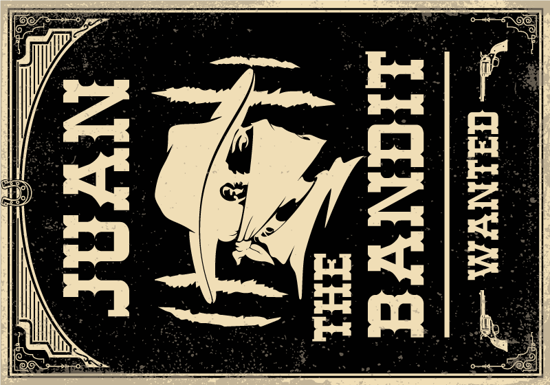 Banditt med vinylteppe med navn - Tenstickers