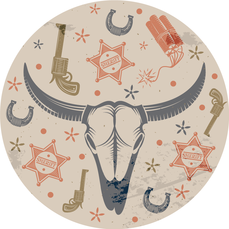 Cowboy element mønster barn vinyl teppe - Tenstickers