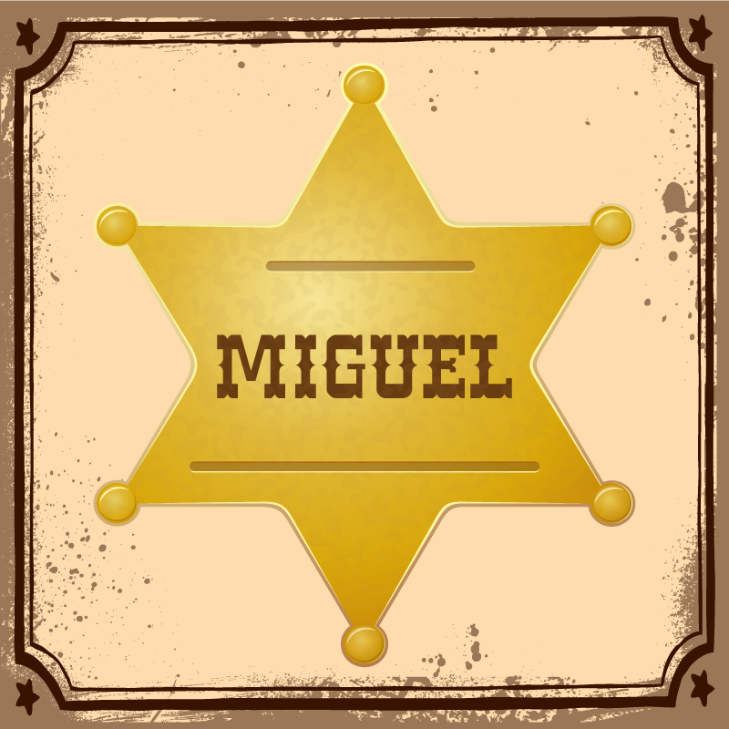 Lensmannsmerke med navn vinylteppe med navn - Tenstickers