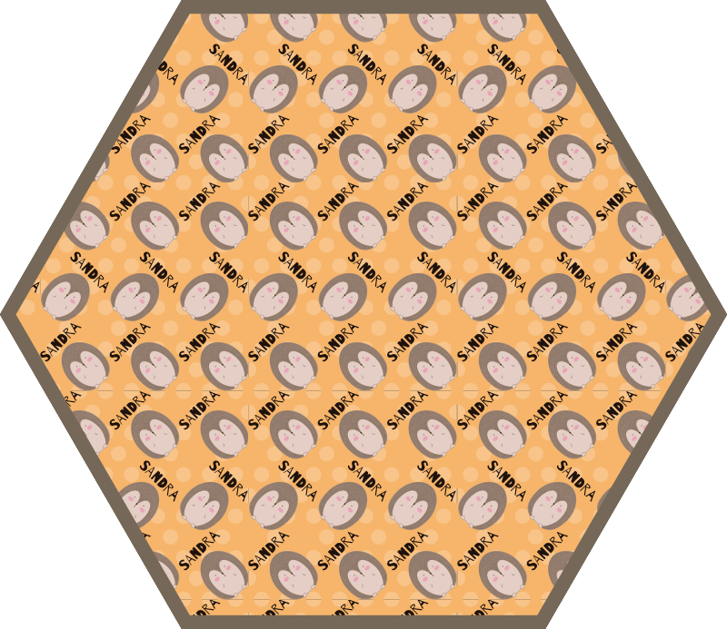 Personlige hjerter vinyl teppe med navn - Tenstickers