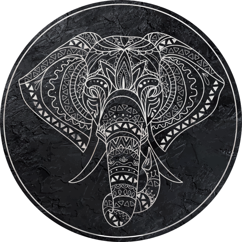Mandala elefant vinyl teppe mandala - Tenstickers