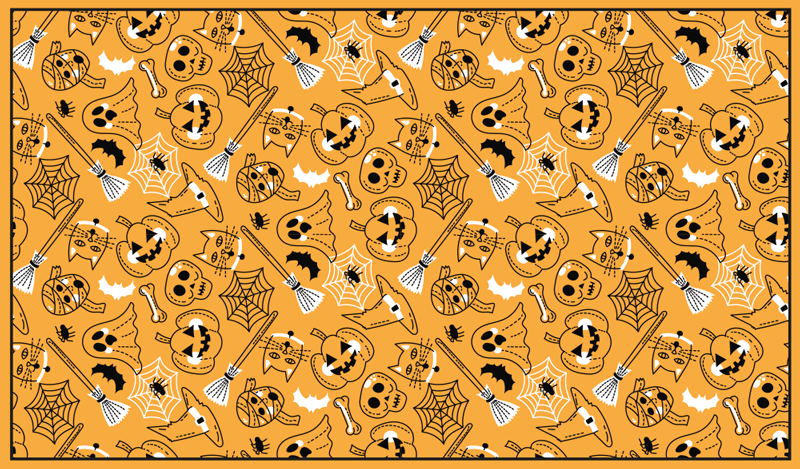 Inneholdt mumier, gresskar og flaggermus vinylteppe - Tenstickers