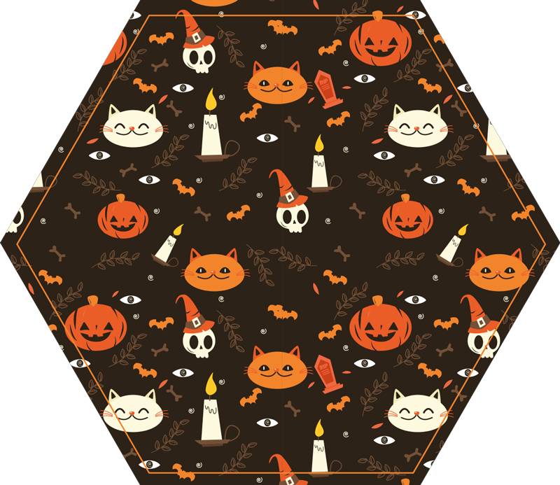 Skremmende halloween katteteppe dyr vinylteppe - Tenstickers