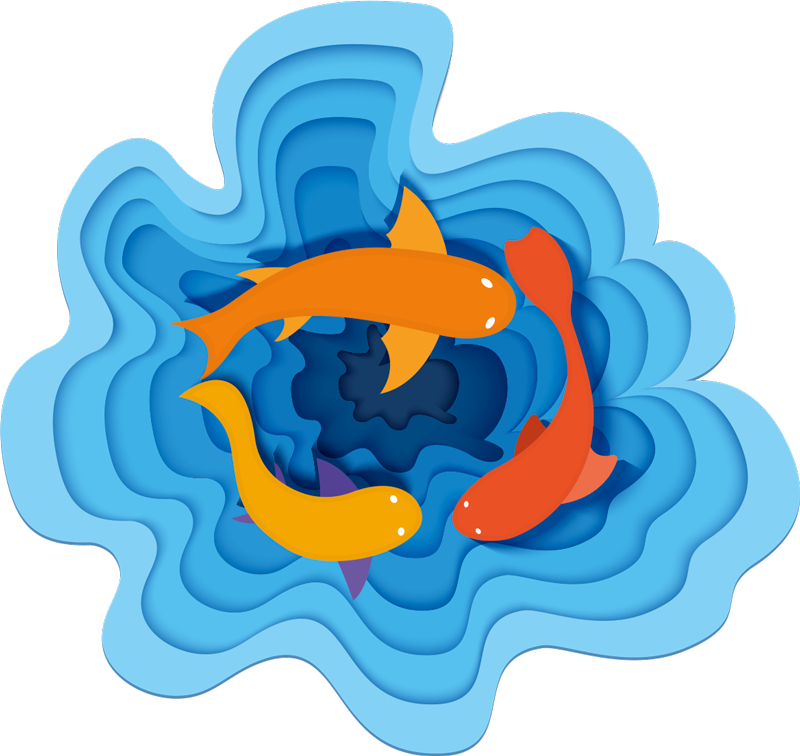 Akvatisk koi-mønster vinyl teppe dyr - Tenstickers