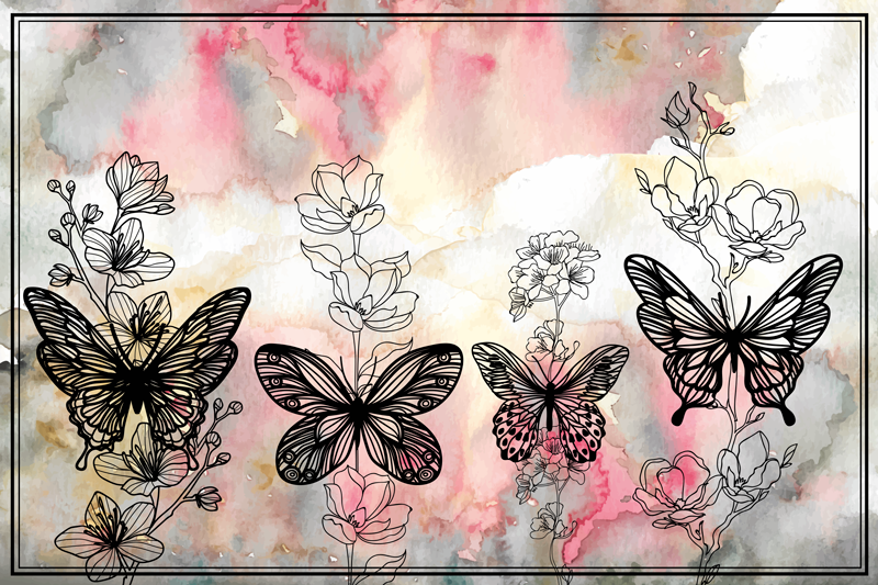 Kunst sommerfugl dyr vinyl teppe - Tenstickers