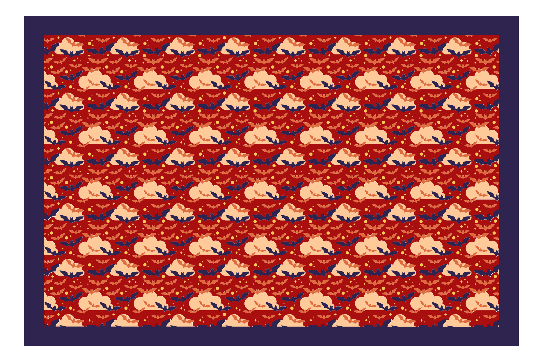 Flygende flaggermus med rød bakgrunn vinylteppe - Tenstickers