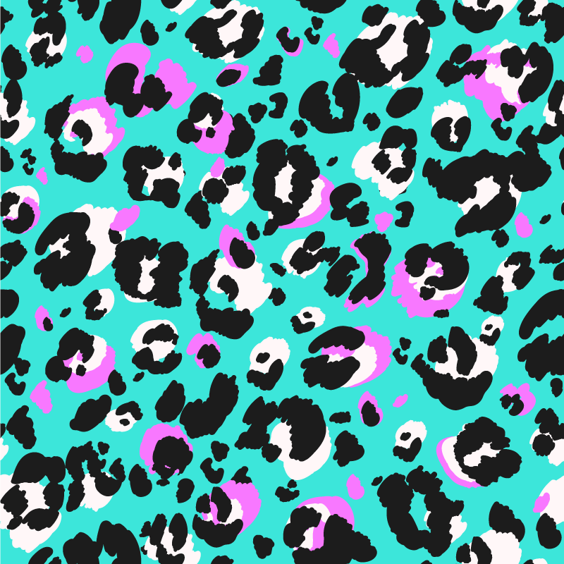 Neon leopard print dyne trykk teppe - Tenstickers