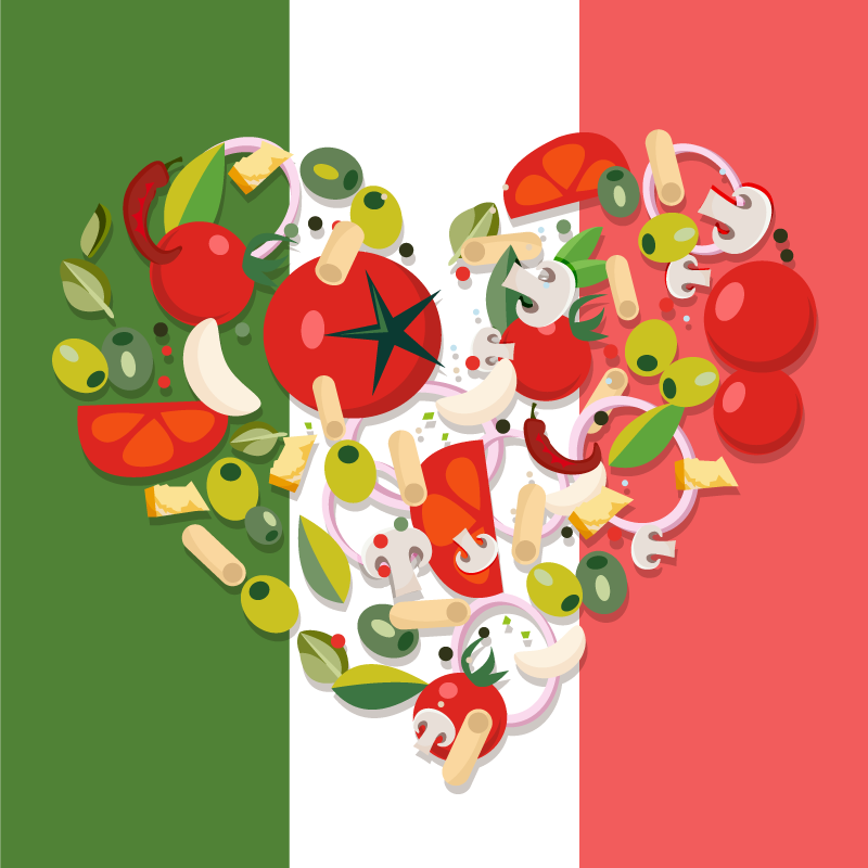 Italia mat flagg verdenskart teppe - Tenstickers