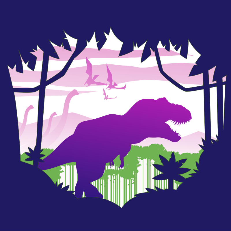 Lilla dinosaur barn vinyl teppe - Tenstickers