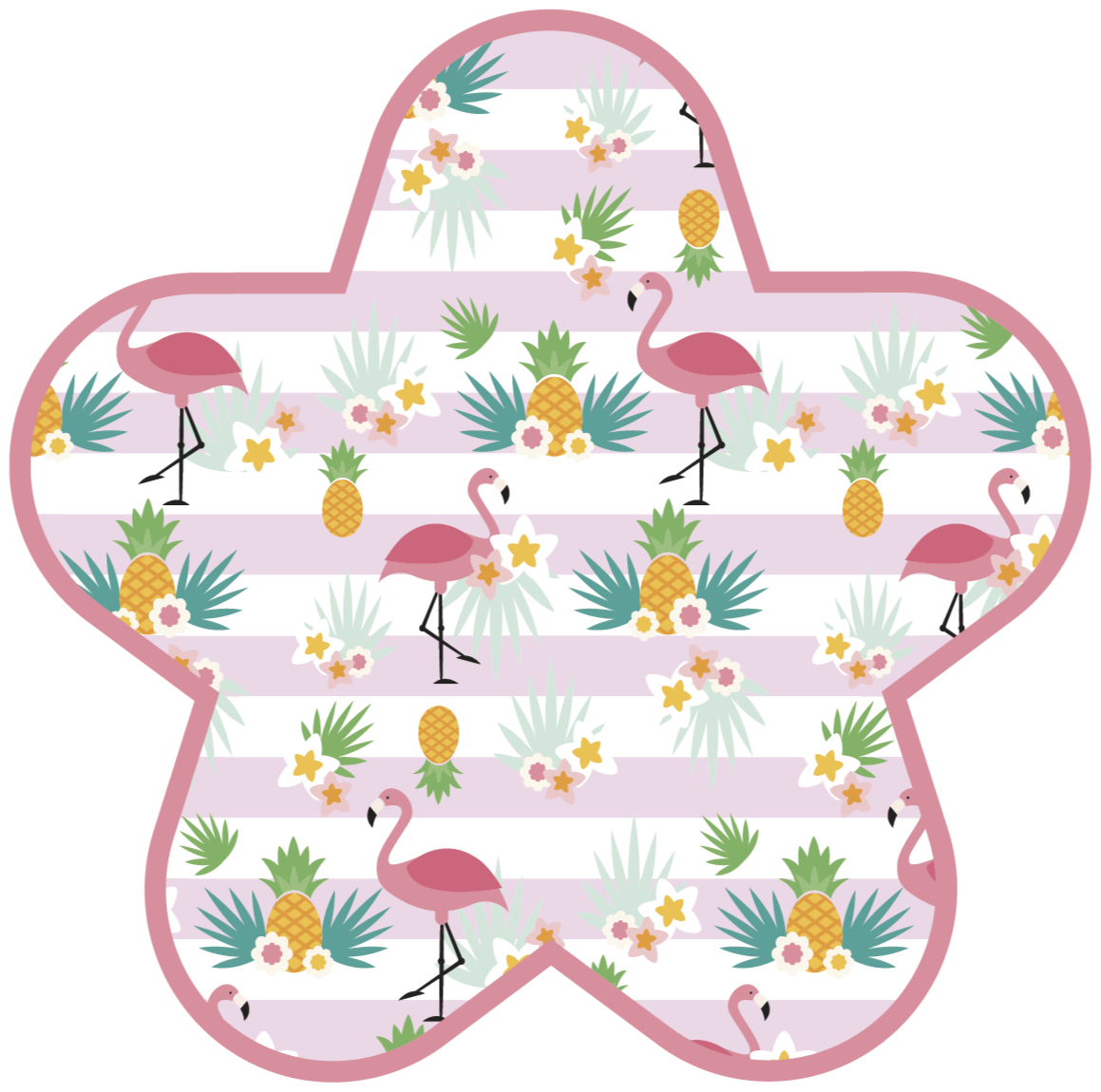 Striper flamingoer ananas striper teppe - Tenstickers