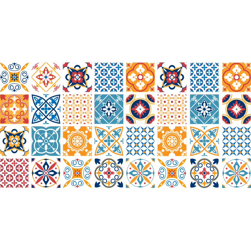 Håndmalte portugisiske fliser fliseteppe - Tenstickers