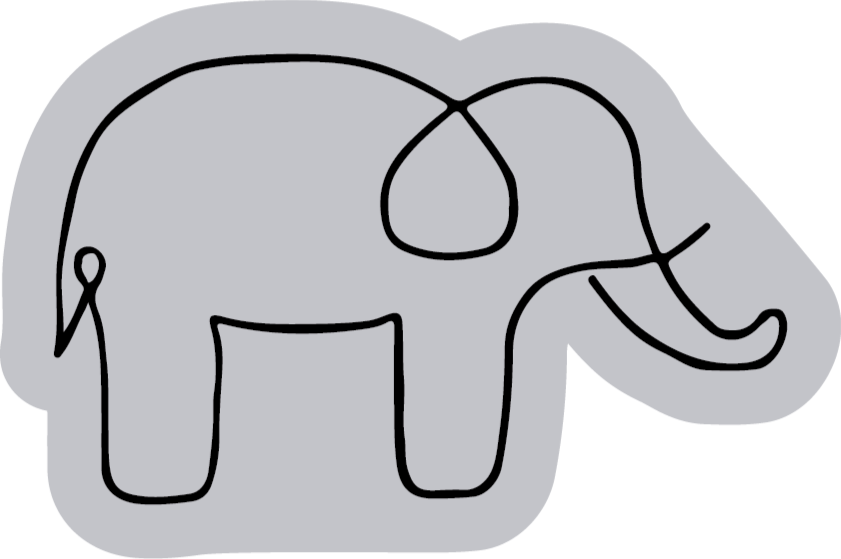 Elefant skisse dyreteppe - Tenstickers