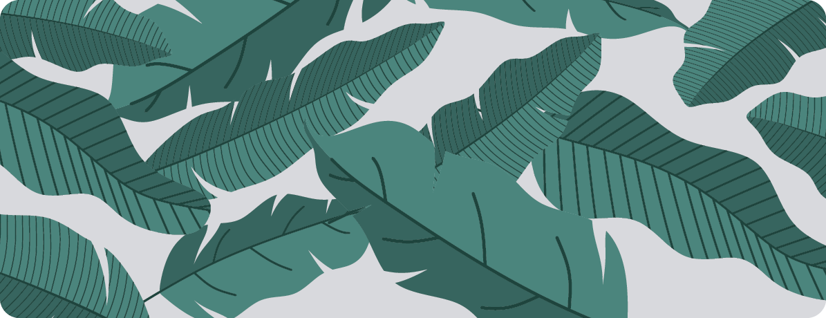 Botanisk bladdesign vinyl teppe blomster og planter - Tenstickers