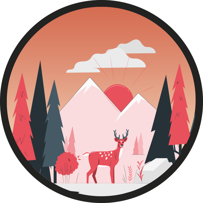 Skoglandskap sirkulært teppe - Tenstickers