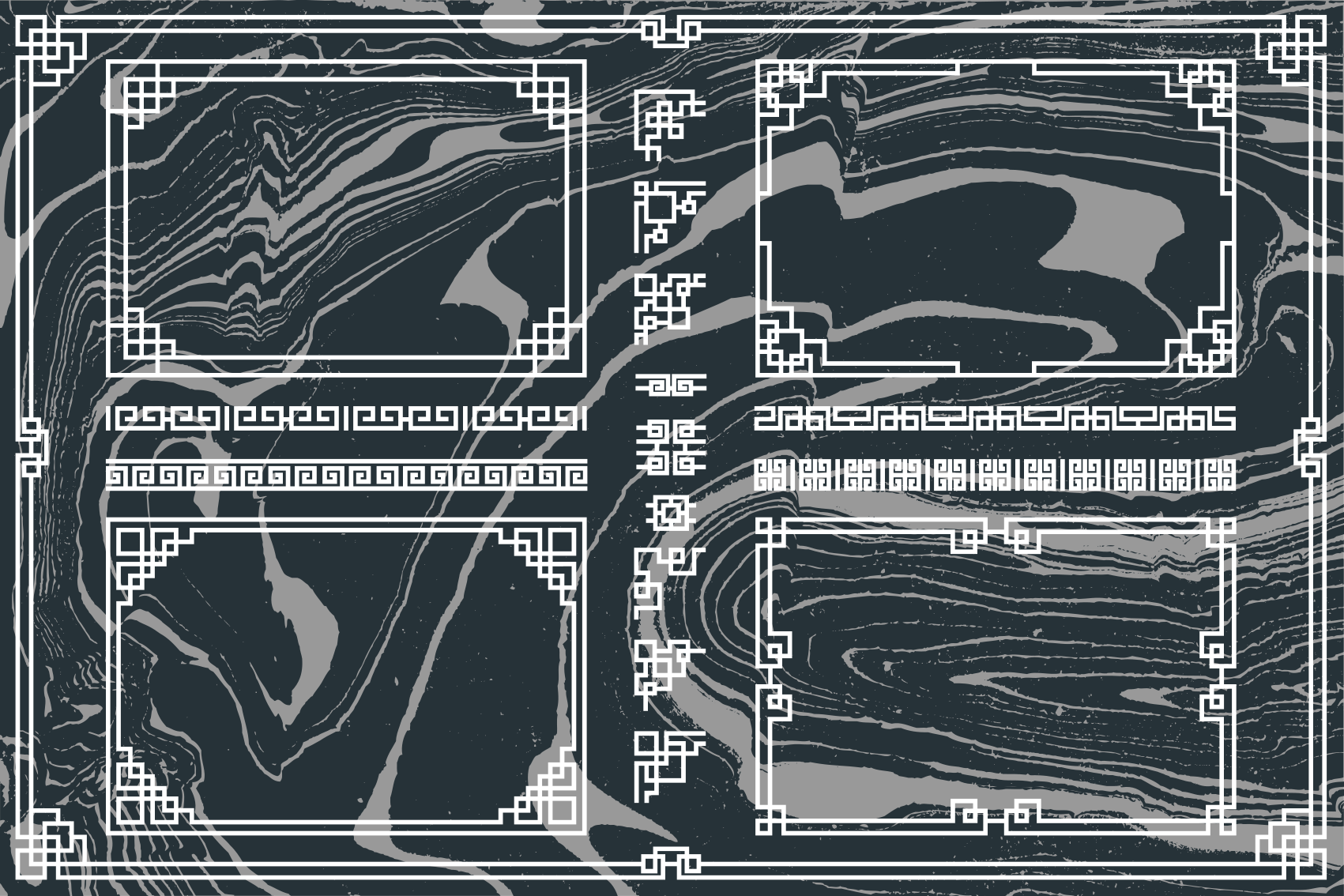 Kvadratiske marmor geometriske tepper - Tenstickers