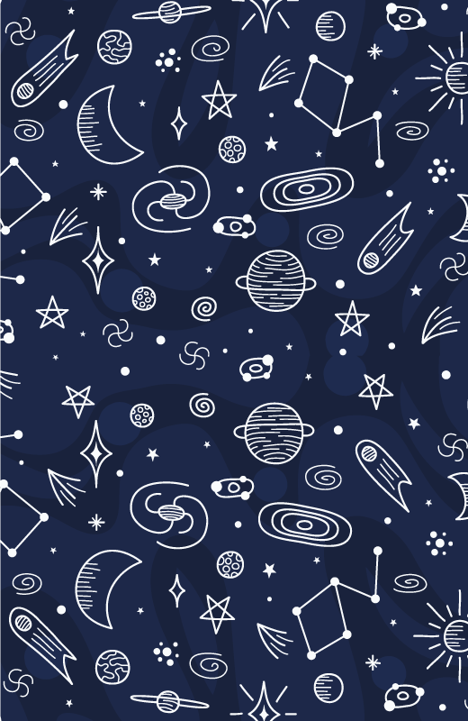 Kosmisk temarom Vinyl teppe flere barn - Tenstickers