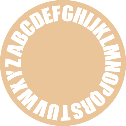 Alfabet sirkulær layout vinyl teppe alfabet - Tenstickers