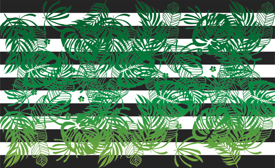 Stripete monstera plante natur vinyl teppe - Tenstickers