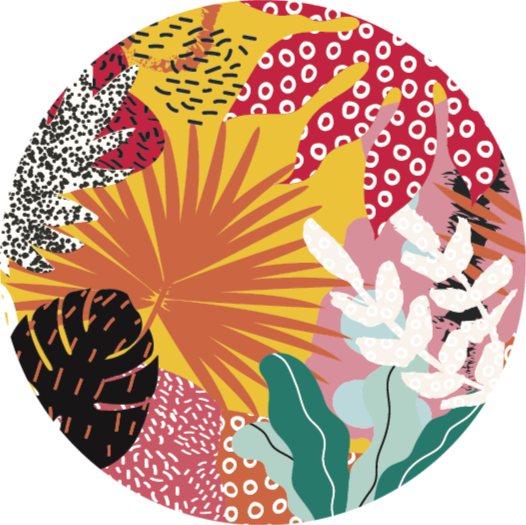 Tropisk botanisk harmoni vinyl teppe blomster og planter - Tenstickers