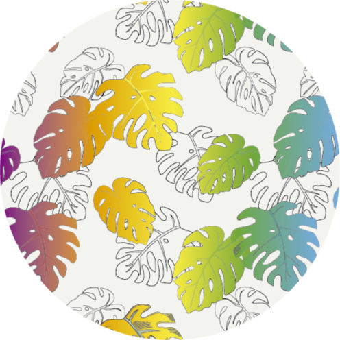 Flerfarget monstera potte design teppe - Tenstickers