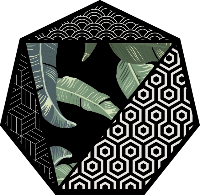 Grønne blader og geometriske tepper - Tenstickers