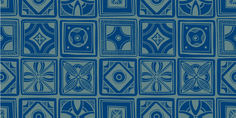 Tre nyanser av blått moderne vinyl teppe - Tenstickers