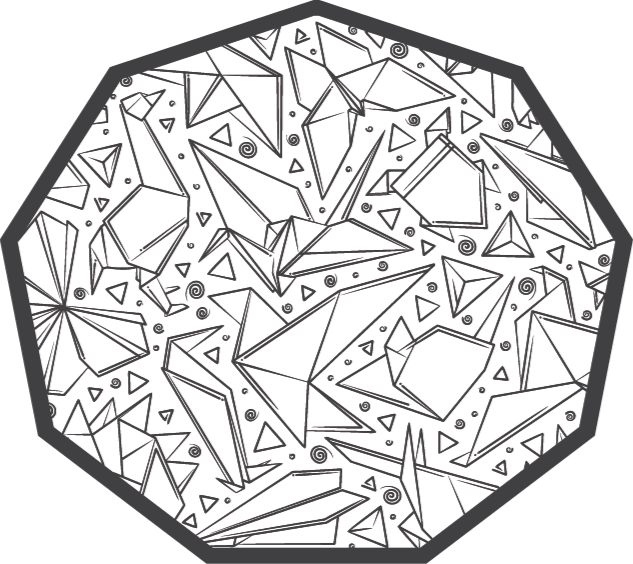 Origami form moderne vinylteppe - Tenstickers