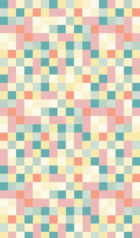 Fargerike firkanter vinyl teppe for tenåringer - Tenstickers