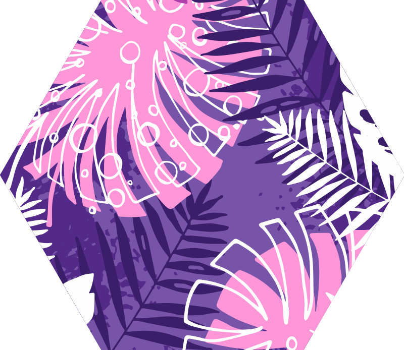 Lilla jungelblad natur vinylteppe - Tenstickers