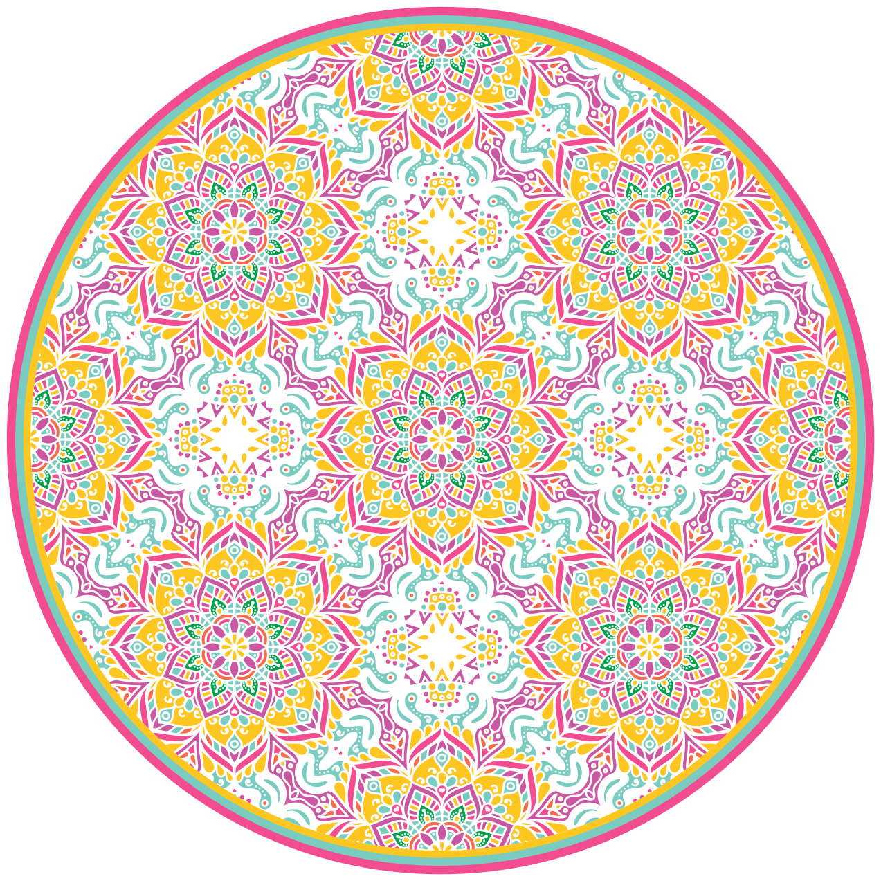 Fargerikt malaic mandala vinylteppe - Tenstickers