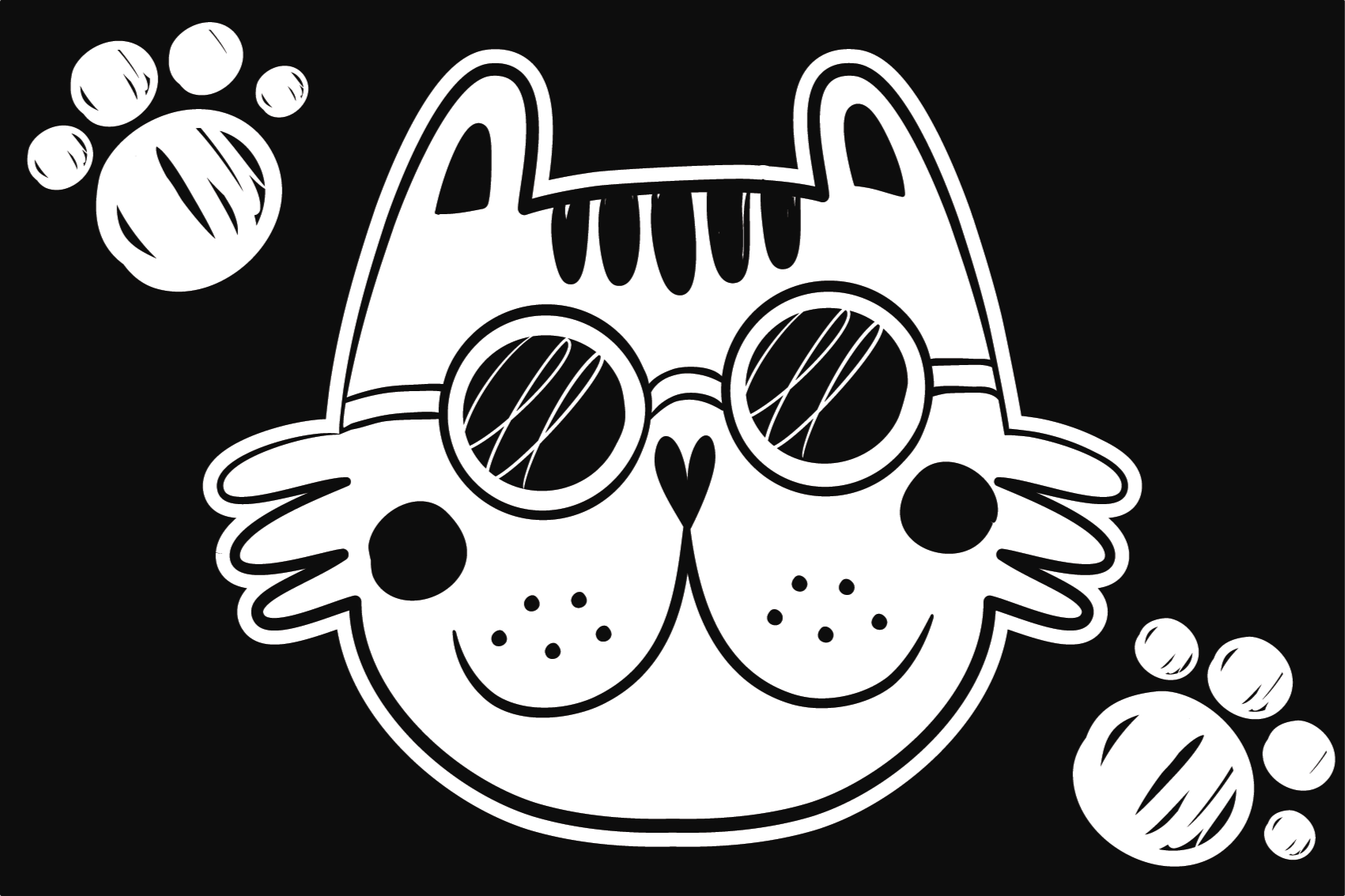 Tegneserie katt illustrasjon vinyl teppe spedbarn - Tenstickers