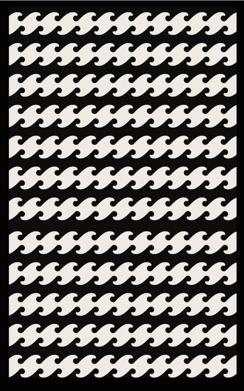 Monokrome bølgete linjer Vinyl teppe striper - Tenstickers