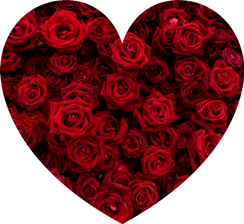 Hjerte fylt med roser blomster vinyl teppe - Tenstickers