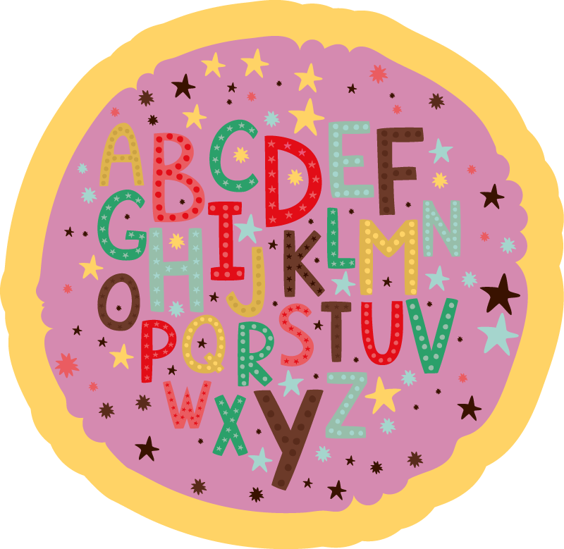 Fargerikt alfabet vinylteppe - Tenstickers